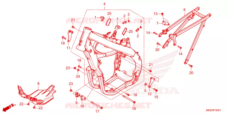 --- FRAME BODY (CRF450RS/RWES/RXS) Honda MOTO 450 CRF 2025  CRF450RXS