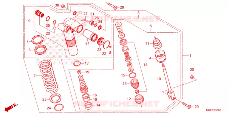 ACHTER SCHOKBREKER Honda MOTO 450 CRF 2025  CRF450RXS