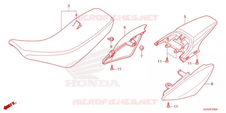 ZITTING/ACHTER STROOMLIJNKAP Honda MOTO 50 CRF 2025  CRF50FS
