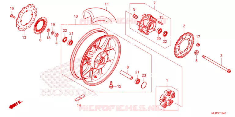 ACHTER WIEL Honda MOTO 750 HORNET 2024  CB750AR