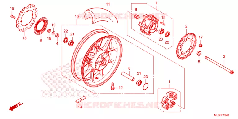 ACHTER WIEL Honda MOTO 750 HORNET 2024  CB750AR