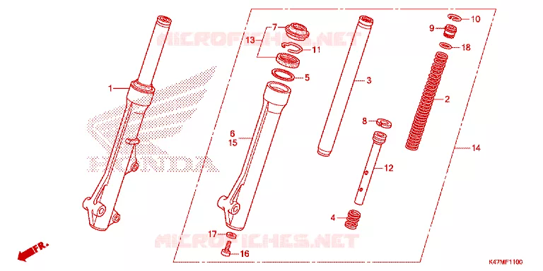 VOOR VORK Honda MOTO 125 DASH 2023  AFP125CRFN