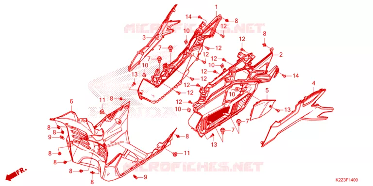 ZIJDE ROK/MIDDEN AFDEKKING Honda SCOOTER 160 AIR-BLADE 2025  ACA160CAFS