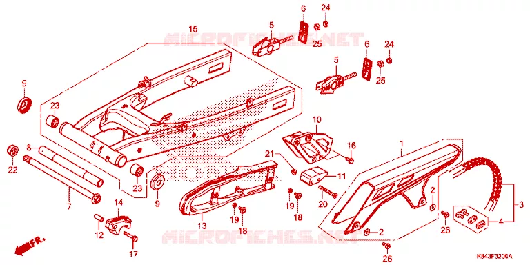 ACHTERBRUG Honda MOTO 150 CRF 2021  CRF150LL