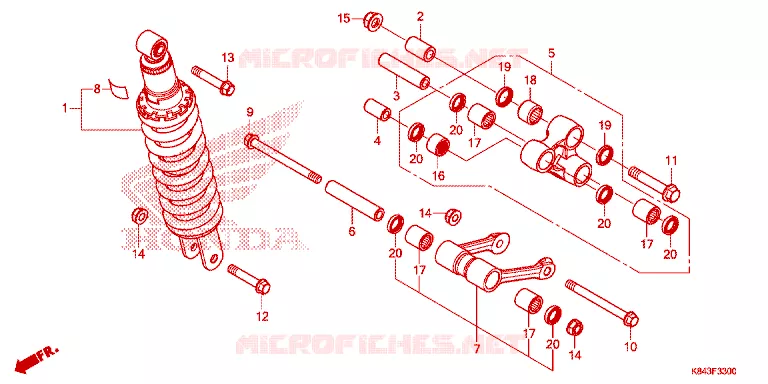 ACHTER SCHOKBREKER Honda MOTO 150 CRF 2020  CRF150LL