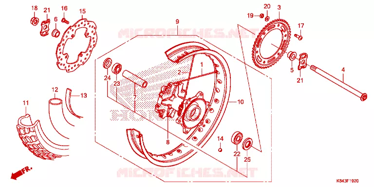 ACHTER WIEL Honda MOTO 150 CRF 2020  CRF150LL