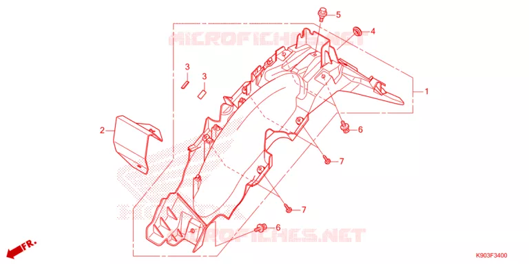 ACHTERSPATBORD  Honda MOTO 110 WAVE 2023  AFS110DFP