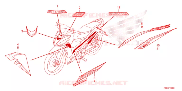 EMBLEEM/STREEP Honda MOTO 110 WAVE 2023  AFS110SFP