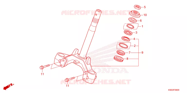 STURING STANG/BOVENSTE BRUG Honda MOTO 110 WAVE 2023  AFS110CSFP