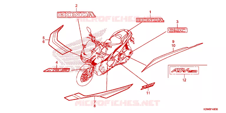 EMBLEEM/STREEP Honda SCOOTER 150 ADV 2022  ADV150AM