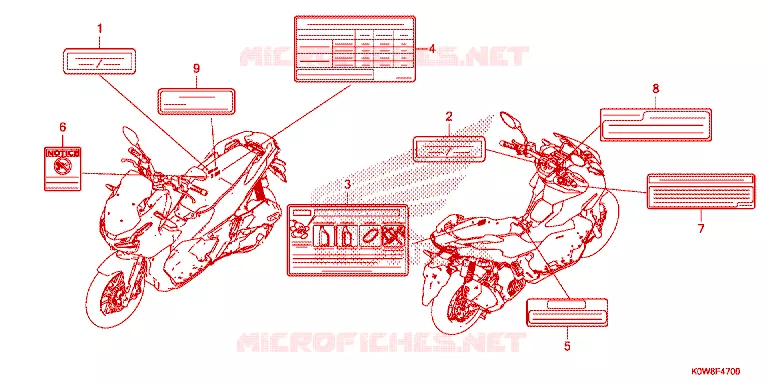 WAARSCHUWINGSLABEL Honda SCOOTER 150 ADV 2021  ADV150AM