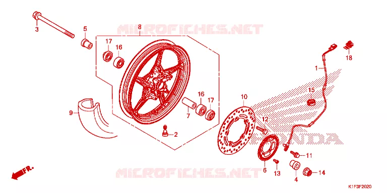VOORWIEL Honda SCOOTER 150 AIR-BLADE 2021  ACA150CAFM