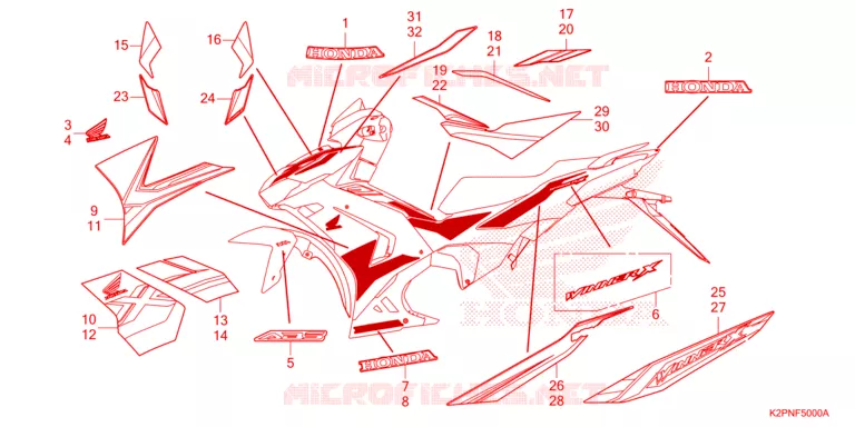 EMBLEEM/STREEP Honda MOTO 150 WINNER 2024  FS125FAR
