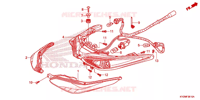 --- REAR COMBINATION LIGHT (AFS125MSD/MCSD,E/MCRD,E) Honda MOTO 125 FUTURE 2012  AFS125MSD