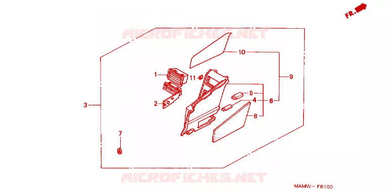--- LEFT SIDE SHELTER SET Honda MOTO 1500 GOLD-WING 1998  GL1500AW