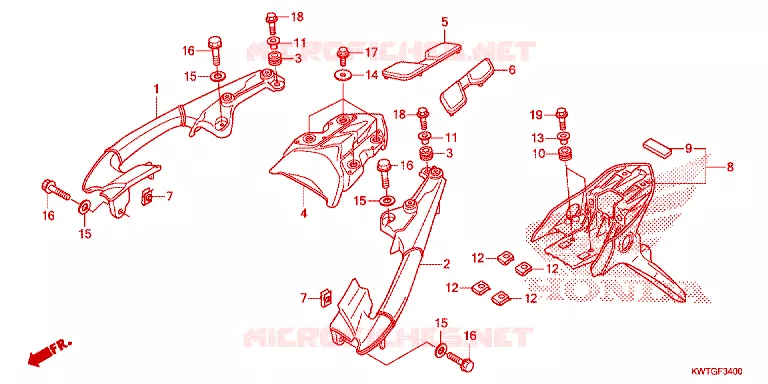 ACHTERSPATBORD  Honda MOTO 300 XR 2021  XRE300H