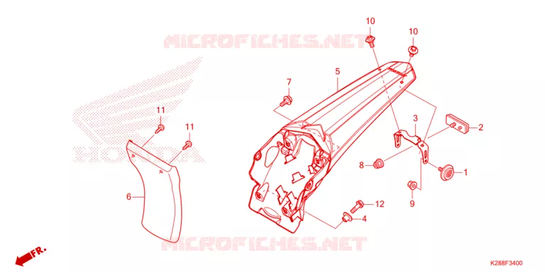 ACHTERSPATBORD  Honda MOTO 125 CRF 2025  CRF125FBS