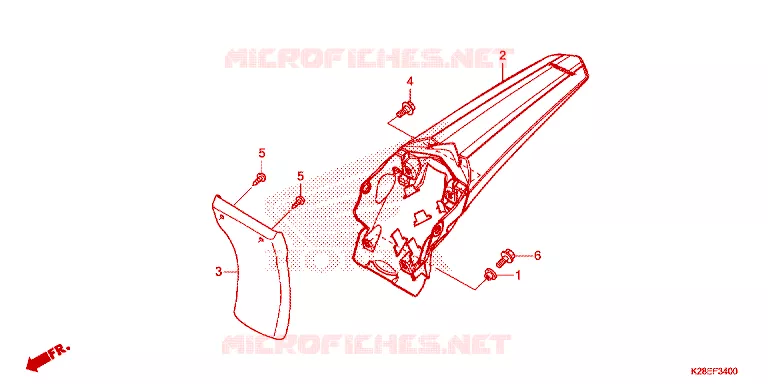 ACHTERSPATBORD  Honda MOTO 125 CRF 2024  CRF125FP