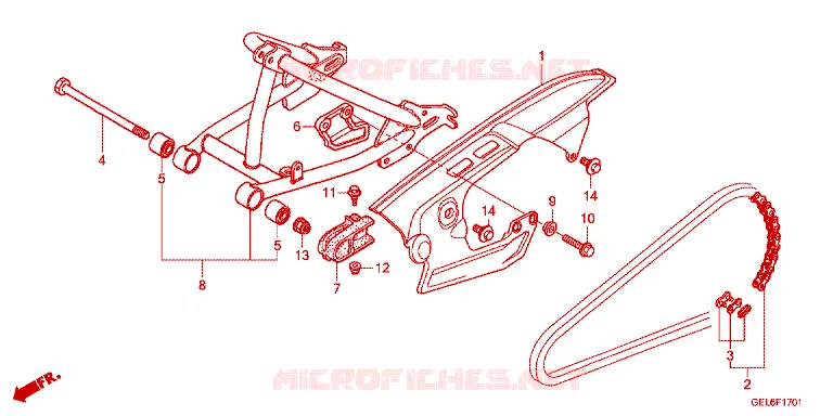 --- SWINGARM (CRF50FD/E/N/P/S) Honda MOTO 50 CRF 2025  CRF50FS