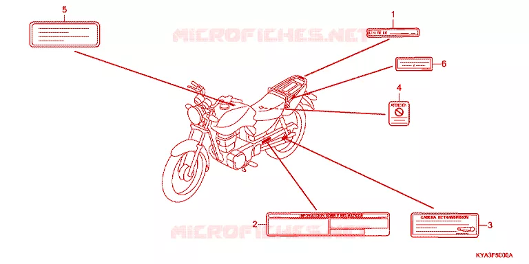 WAARSCHUWINGSLABEL Honda MOTO 150 GL 2012  GL1501WHC
