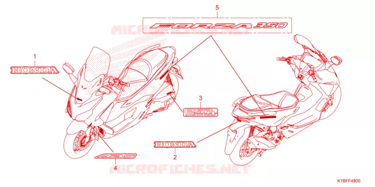 EMBLEEM/STREEP Honda SCOOTER 350 FORZA 2024  NSS350AR