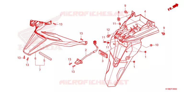 ACHTERSPATBORD / KENTEKEN VERLICHTING Honda SCOOTER 350 FORZA 2025  NSS350AS