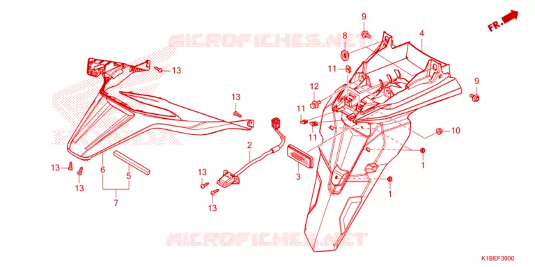 ACHTERSPATBORD / KENTEKEN VERLICHTING Honda SCOOTER 350 FORZA 2025  NSS350ASS