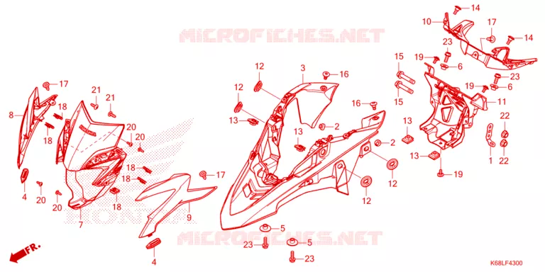 --- AILE SUP./VISIERE AVANT Honda MOTO 190 XR 2023  XRE190AP