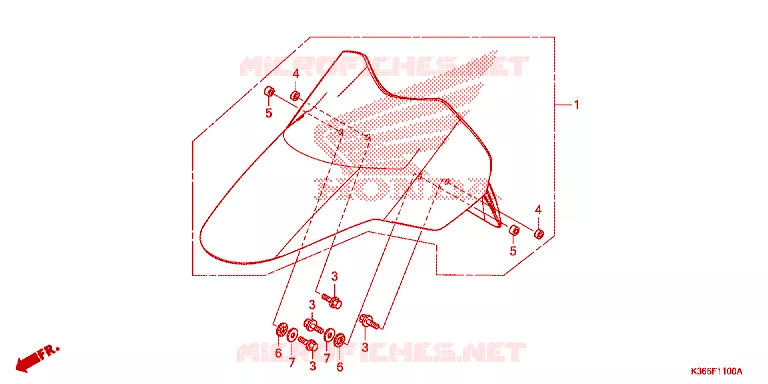 VOORSPATBORD Honda SCOOTER 150 PCX 2018  WW150J