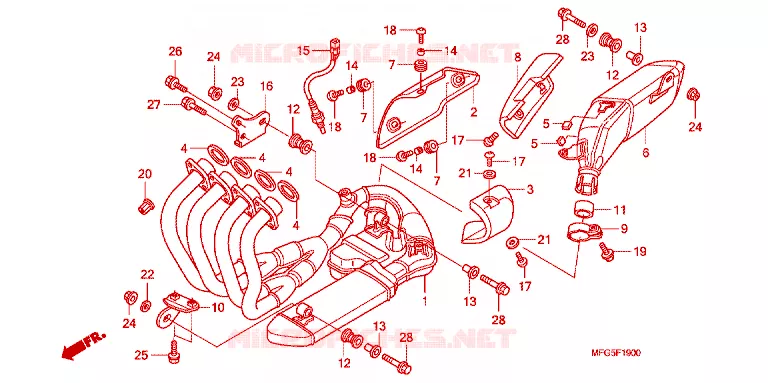 UITLAATDEMPER Honda MOTO 600 HORNET 2013  CB600FAD_BR