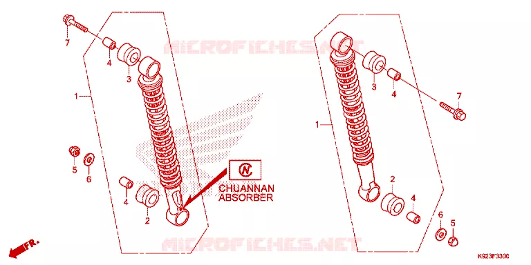 ACHTER SCHOKBREKER Honda MOTO 110 WAVE 2017  AFS110SPH