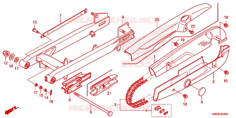 ACHTERBRUG Honda MOTO 110 WAVE 2021  AFS110SPH