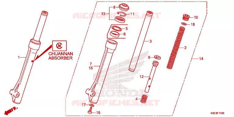 VOOR VORK Honda MOTO 110 WAVE 2019  AFS110SPH