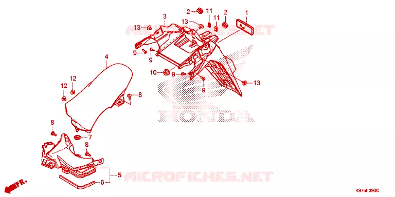 ACHTERSPATBORD Honda SCOOTER 150 PCX 2023  WW150P