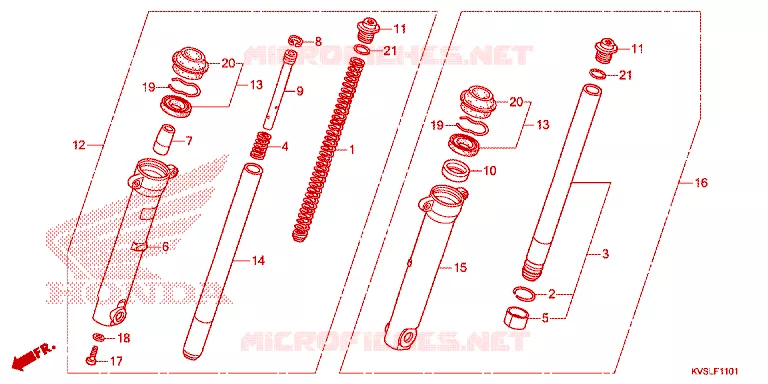 --- FRONT FORK (ES) Honda MOTO 160 CG 2021  CG160ESL