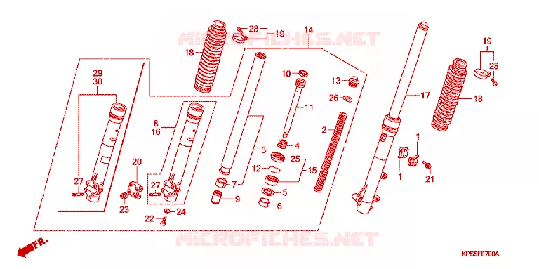 VOOR VORK Honda MOTO 230 CRF 2014  CRF230FC