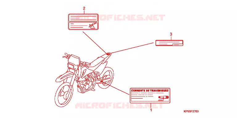 WAARSCHUWINGSLABEL Honda MOTO 230 CRF 2014  CRF230FC