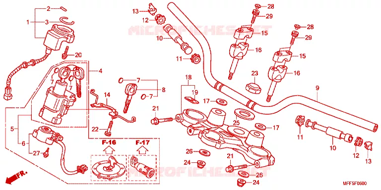 HENDEL PIJP/BOVENSTE BRUG/ STURING STANG Honda MOTO 700 TRANSALP 2012  XL700VC