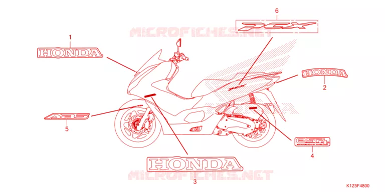 EMBLEEM/STREEP Honda SCOOTER 160 PCX 2023  WW160AP