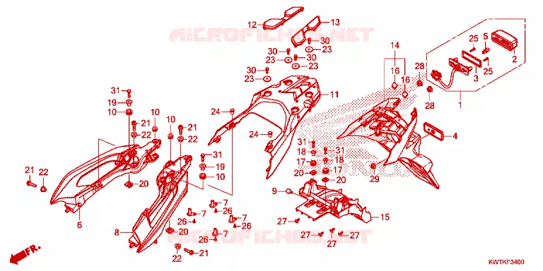 ACHTERSPATBORD Honda MOTO 300 XR 2021  XRE300AM