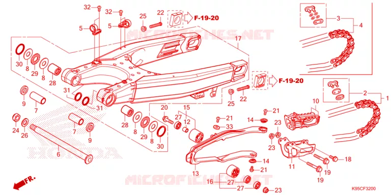ACHTERBRUG Honda MOTO 250 CRF 2025  CRF250RWES
