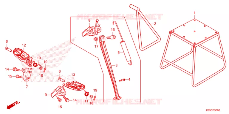 VOETSTEUN - STAND Honda MOTO 250 CRF 2025  CRF250RWES