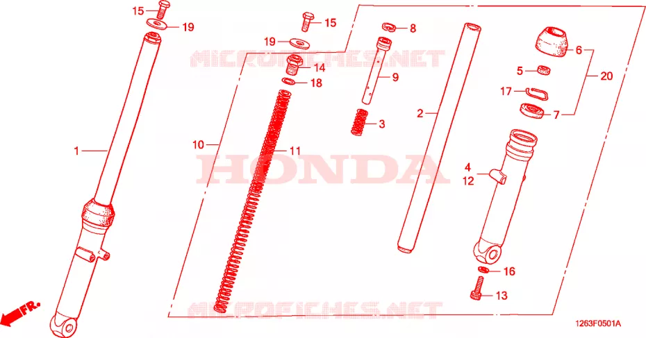VOOR VORK Honda MOTO 70 DAX 1987  ST70C
