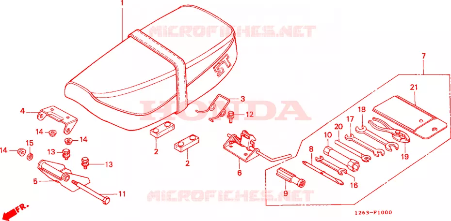 ZITTING/GEREEDSCHAP Honda MOTO 70 DAX 1985  ST70C
