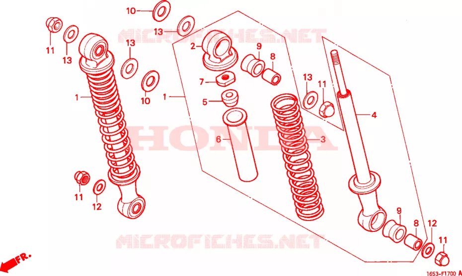 ACHTER KUSSEN Honda MOTO 50 MONKEY 1983  Z50JD_M