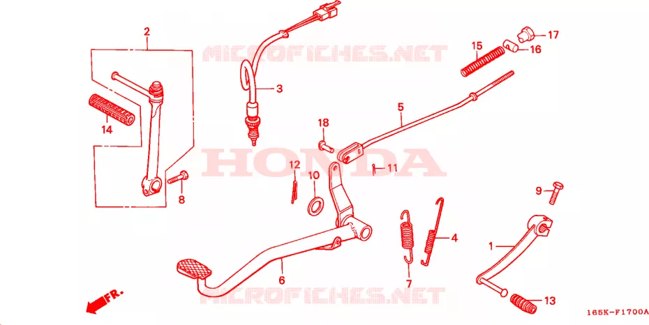 PEDAAL/KICKSTARTER ARM Honda MOTO 50 MONKEY 1994  Z50JN