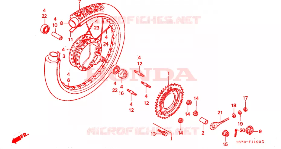 ACHTER WIEL Honda MOTO 50 MT 1993  MT50SP