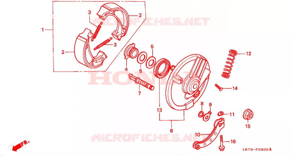 VOOR REM PANEEL Honda MOTO 50 MT 1994  MT50SP