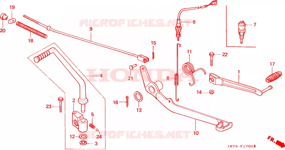 WISSEL PEDAAL/REMPEDAAL/KICKSTARTER ARM Honda MOTO 50 MT 1990  MT50SL