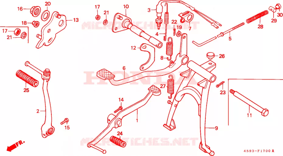 STANDAARD/PEDAAL Honda MOTO 110 CT 1994  CT110P
